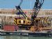Crawler crane on barge